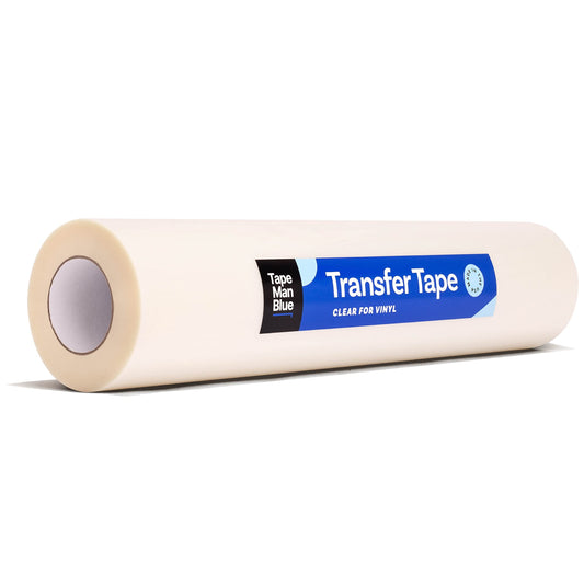 TapeManBlue 24" x 300' Roll of Clear Transfer Tape for Vinyl, Made in America, Premium-Grade Vinyl Transfer Tape with Medium-High Tack Adhesive for Applying Decals, Letters, and Graphics