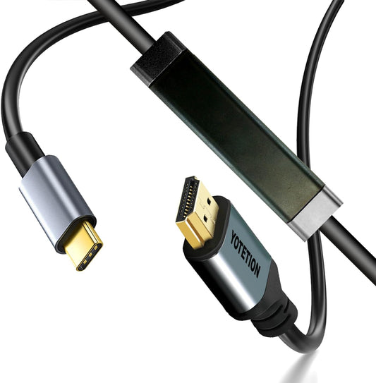 YOTETION 30FT, 4K30HZ,1080P,LONG iPhone15-16-18, USB C to HDMI Cable Type-C to HDMI Cord, USB C(SOURCE) Compatible