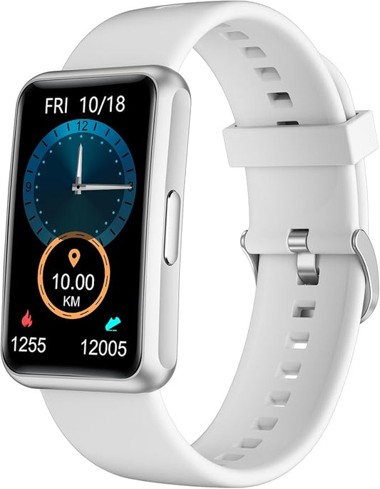 HUAKUA Fitness Tracker No Bluetooth No APP No Phone Needed, Fitness Watch for Men Women Parents IP68 Waterproof with Full Touch Screen Steps Calories Counter Sleep Tracker Alarm Clocks (Gray)