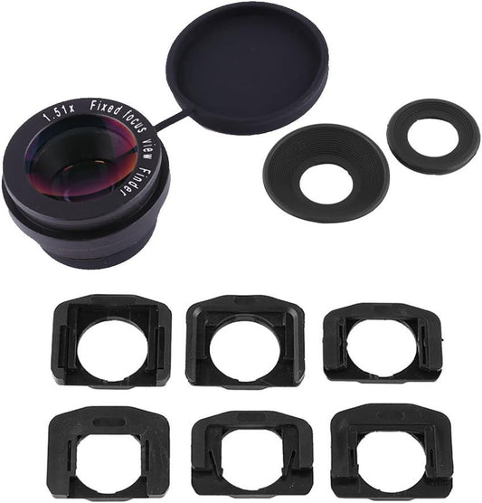 ZZIOLYTHICTRADING 1.5X 6 15mm Fixed Focus Viewfinder Eyepiece Magnifier for DSLR Camera, Durable Eyecup with Mount