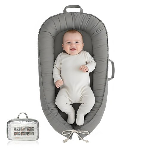Baby Lounger - Pure Cotton Infant Lounger for Newborns 0-24 Months | Breathable & Portable Baby Nest