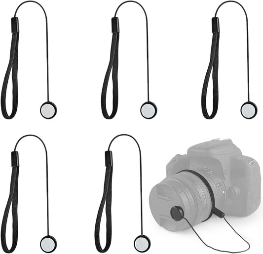ZNBSIXP 5 Pack Lens Cap Leash,Lens Cap Tether,Lenses Caps Keeper with Elastic String,Camera Caps Holder for Canon Nikon