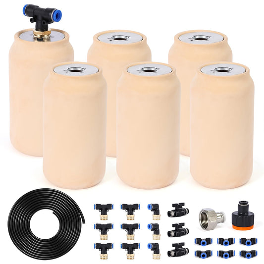 6pcs 3.1x3.1x6in Olla Pot 17oz Drip Irrigation System Olla Watering System Insert Devices for Vacation Garden Use Terracotta Olla Pots Automatic Tree Waterer Plant Watering Devices