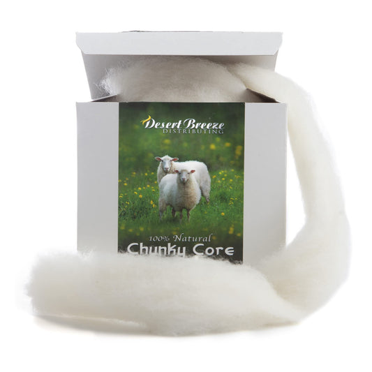 100% Chunky Core Wool, Maori, Carded Roving, Un-Dyed, 4 OZ Maori, Made in Italy, Core Wool for Needle Felting, Stuffing, 27 Micron