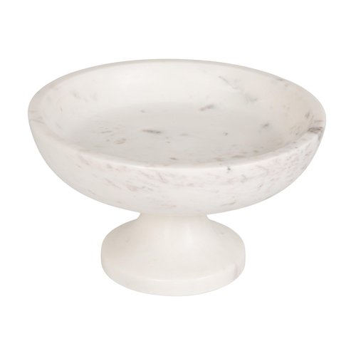 Bloomingville Marble Footed Pedestal Bowl, White
