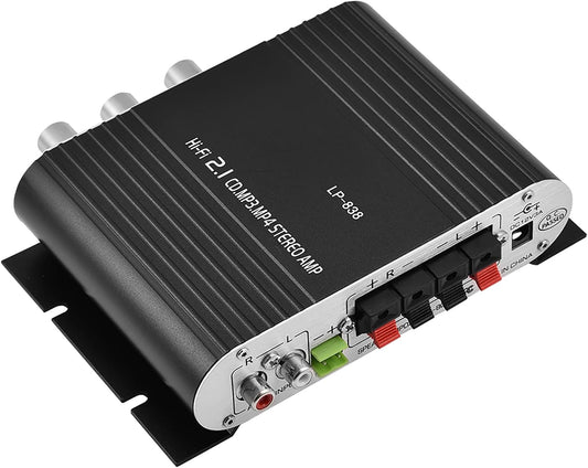 15Wx2 3.5mm MP3, MP4, Stereo Audio Amplifier Receiver, Output Stereo Bass Home Amplifiers, with and Port, Digital Amp