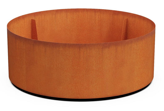 PLANTERCRAFT Corten Steel Metal Planter Box, Round Sizes, Modern Garden Steel planters for Commercial and Residential Outdoor Use.