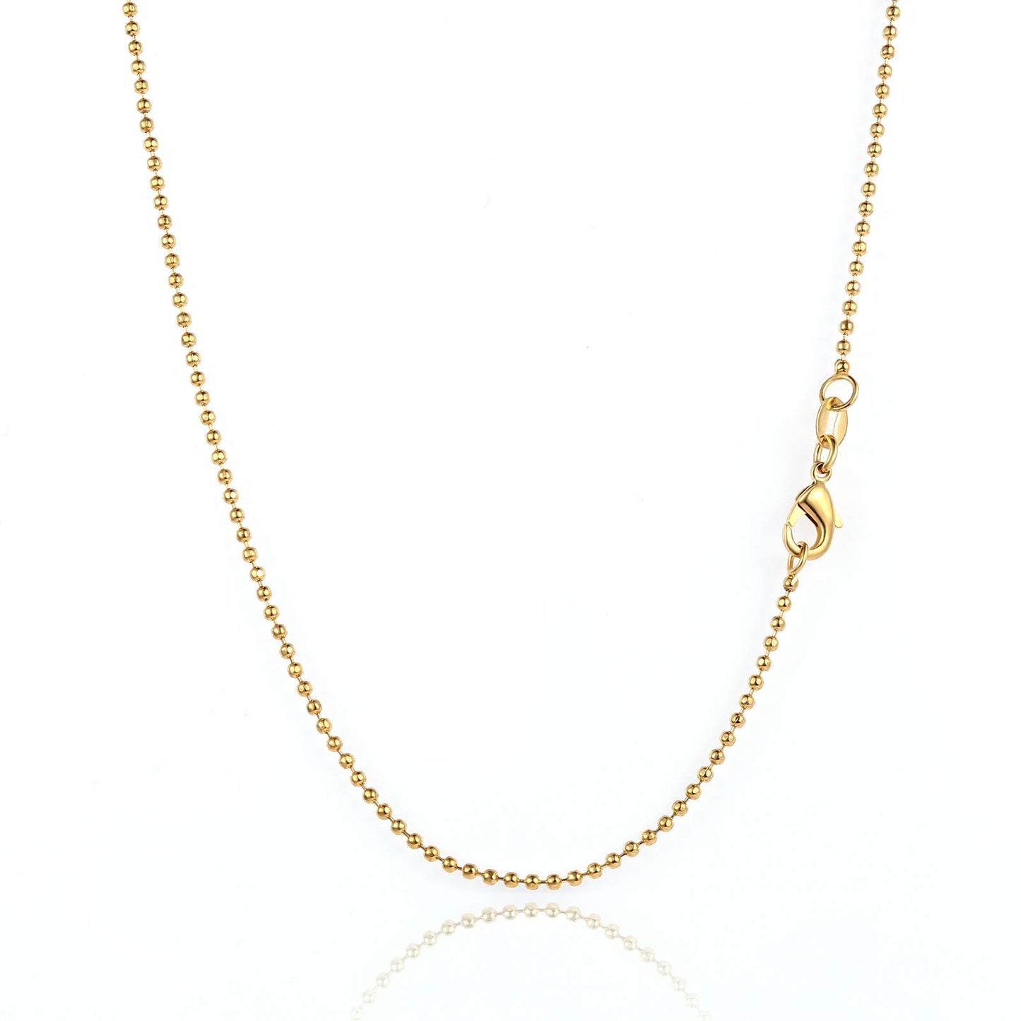 MAIKERDER Dainty Ball Chain Necklace for Women, 18K Gold Plated Thin Bead Chain Necklace Delicate Simple Thin Gold Chain Necklaces for Women Non Tarnish 17.7 Inches