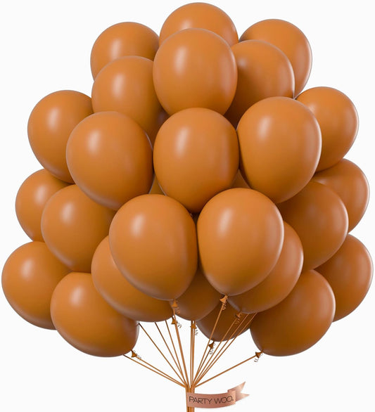 PartyWoo Light Brown Balloons - 50 Pcs 12 Inch Caramel Tan Boho Decor for Events & Celebrations