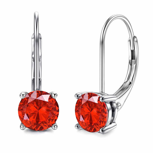 Blahanna Moissanite Earrings,1.0ct-2.0ct D Color Brilliant Round Cut Earrings S925 Sterling Silver Dangle Earrings Moissanite Leverback Drop Earring