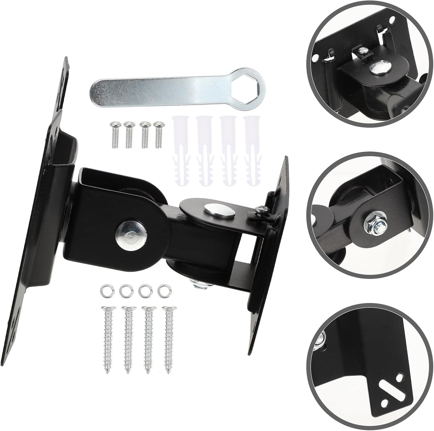 Cabilock 360 14-27 Inch Wall Mount Tv Bracket with Swivel Metal Pivot, Adjustable Monitor Mount for LCD Screens