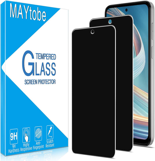 [2 Pack 5G 2023 9H MAYtobe Privacy Screen Protector For Moto G Tempered Glass, Hardness, Anti Scratch, Bubble Free