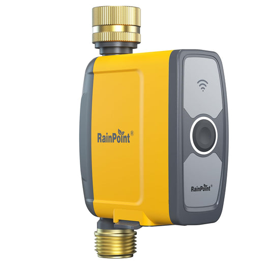 RAINPOINT WiFi Water Timer, Smart Sprinkler System Valve With APP & Voice Control, Weather-Based Automatic Rain Delay, Brass Inlet & Outlet (No WiFi Hub)
