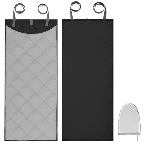 Kandishiex Over-The-Door Steamer Pad with Heat-Resistant Glove, Portable Vertical Ironing & Pressing Board, Ideal for Home & Travel Use, 45.27x18.89in, Convenient & Space-Saving Clothes Steamer