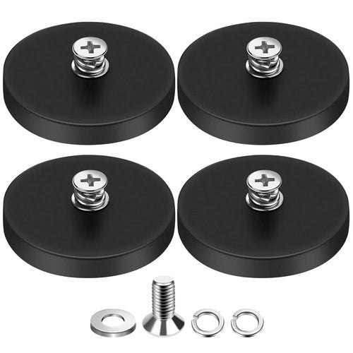 DIYMAG 4Pcs Neodymium Mounting Magnets - 30LBS Adhesive Power with Anti-Scratch Rubber Coating | 1.69 Inch