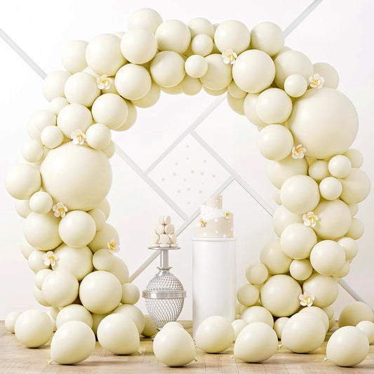 Voircoloria Ivory Balloon Garland Kit - 90 Pack in 5 Sizes for Weddings, Graduations, and Parties