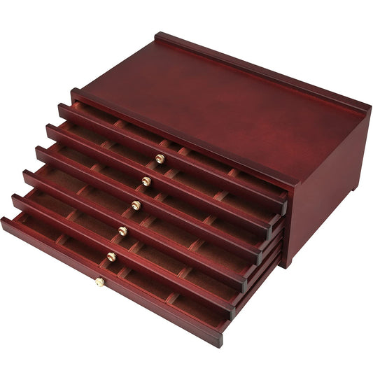MEEDEN 6-drawer Wood Artist Supply Storage Box, Portable Beechwood Multifunctional Pencil Brush Organizer Wood Box with Drawer&Compartments for Pastels, Pencils, Pens, Makeup Brushes(Deep Walnut)
