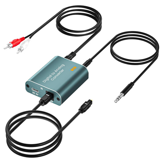 192kHz 7ft/2.1m 3.5mm 3.5 mm PS3 PS4 DAC Audio Converter Digital to Analog Audio Converter, Optical Audio to RCA AUX