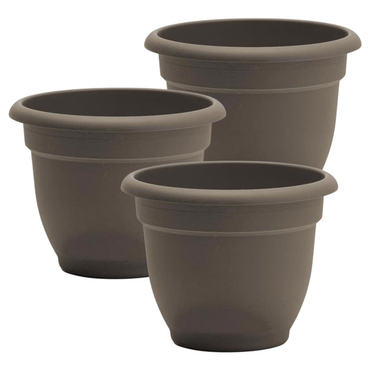 Plastic Traditional Planter Peppercorn – 5.25 in H x 6.5 in W x 6 in D – Planters for Indoor Outdoor Use – Yellow Planter Alternative – Yellow Flower Pot Style – 3 Pack