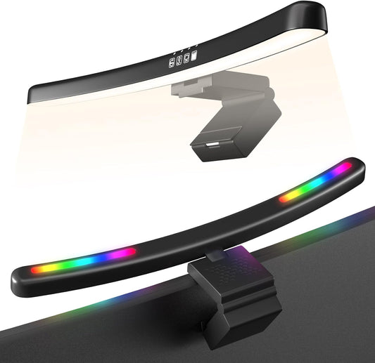 1500 mm Monitor Light Bar Curved, RGB Backlight, Computer Screen Lamp for Eye Care, Dual Light Mode with Touch Control