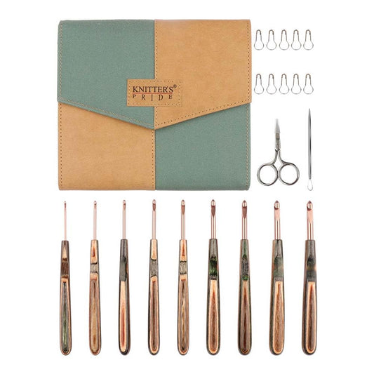 Knitter’s Pride Terra Deluxe Single-Ended Crochet Hook Set – 9 Sizes (2mm–6mm)