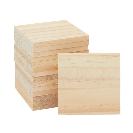 Bright Creations Unfinished Wood Squares - 3 x 3 in, 15 Pack, 1/4 in Thick - Wood Blanks for Carving, Burning & Painting