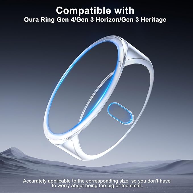 5 Pack Cover Compatible with Oura Ring Gen 4/Oura Ring Gen 3 Horizon/Heritage, Surport Charging with Cover on, Anti-Scratch TPU Protector for Oura Rings Accessories Women Men (Size 12)