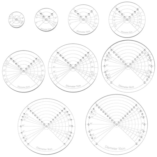 BENECREAT 9Sizes Acrylic Round Center Finder Compass, 2~10cm Diameter Center Finder Tools, Sashiko Embroidery Drawing Template Quilt Stitch Rulers for Woodworking, Quilting and Embroidery