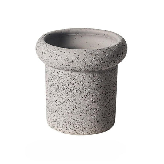 FXLTHIYBO Sleek Creative Cement Colored Flower Pot Planter Plants Flowers Potted Decoration Balcony Garden for Indoor use(Dark Gray,Large)
