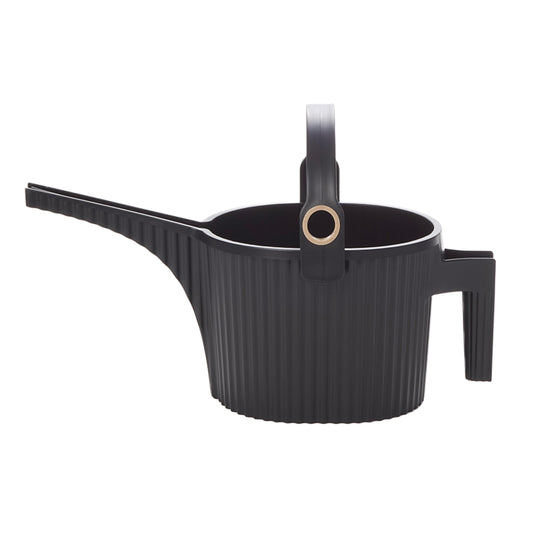 Hachiman Small Watering Can - 1.5 L Plant Watering Can with Widened Spout for Indoor and Outdoor Plants - Hands-Free Filling - 13.3" × 5.3"- Black