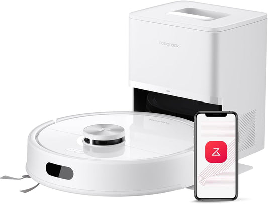 Roborock Q7 M5+ Robot Vacuum & Mop - 10000Pa Suction, Self-Emptying, App Control, White