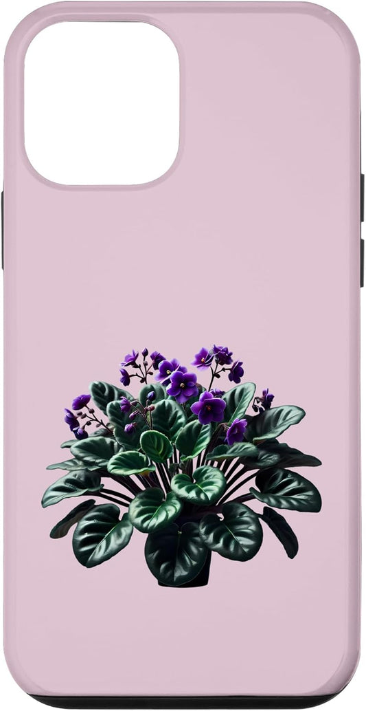 African Violet Lover Gifts and Apparel 12 African Violet Flower Plant Botanical Case for iPhone mini