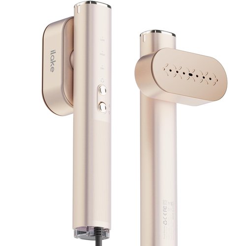 iLAKE Steamer for Clothes, 1000W Portable Garment Steamer Travel Size, 100-240V Dual Voltage, 120ml Tank Handheld Steam & Iron 2 in 1, for Home, Business, Global & Europe Traveling, Rose Gold