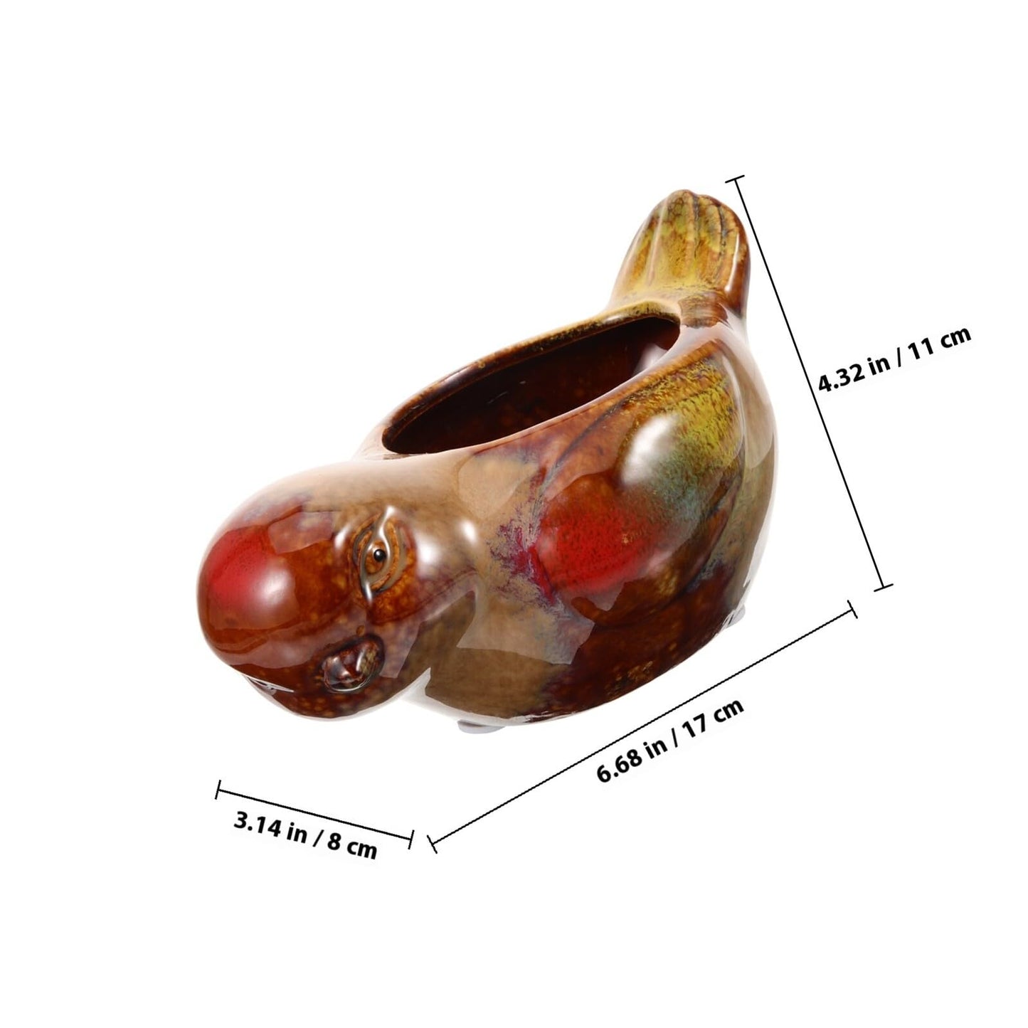 NULYLU Ceramic Bird Shaped Succulent Pot Small Planter for Indoor Balcony Plants Reactive Glaze Flower Pot for Outdoor Garden Decor