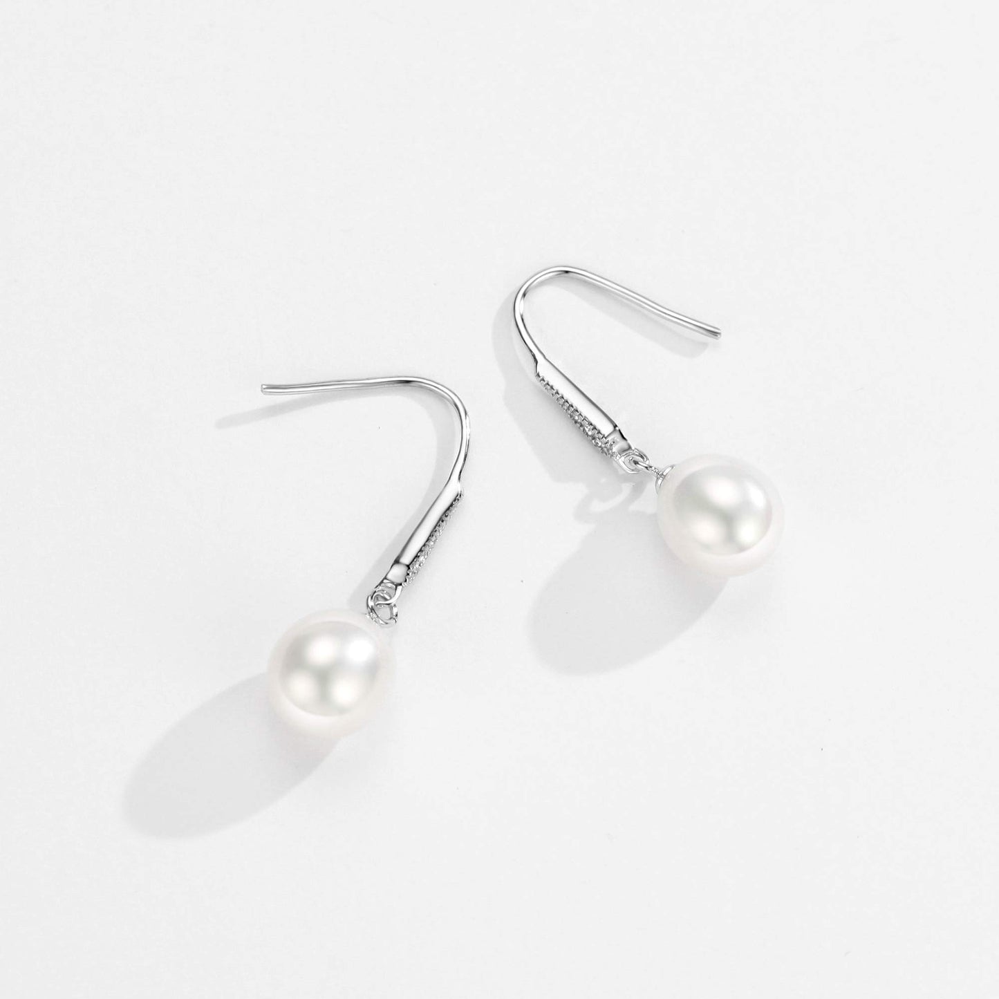 Michooyel S925 White Freshwater Pearl Drop Earrings Dangle Earrings Sterling Silver Fine Jewelry For Women
