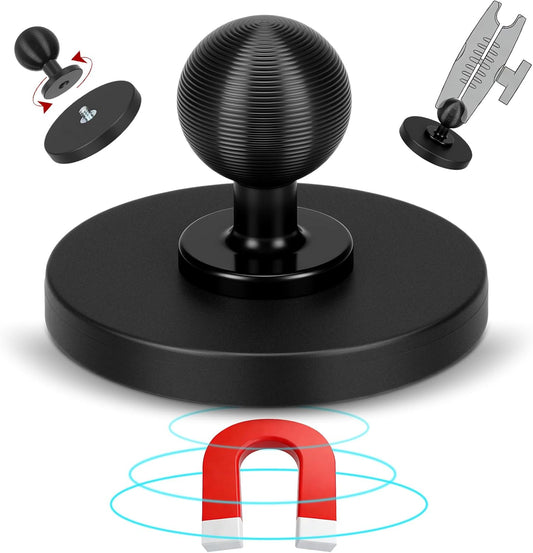 Youyole 66 mm (2.6) 25 mm (1 Inch) Diameter Round Magnetic Base Aluminum Ball Magnetic Heavy-Duty Ball Magnets Arm