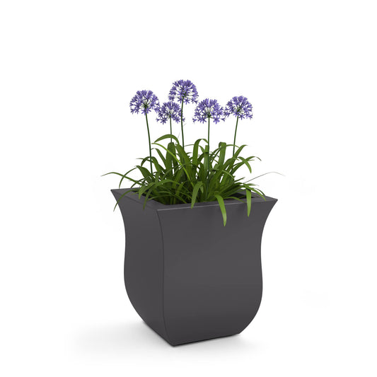 Mayne Valencia 16x16 Modern Polyethylene Resin Square Planter in Graphite Gray