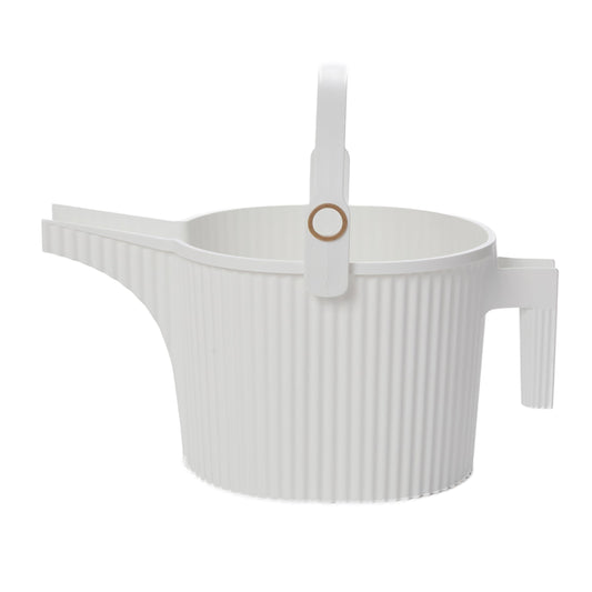 Hachiman Large Watering Can - 5 L Plant Watering Can with Widened Spout for Indoor and Outdoor Plants - Hands-Free Filling - 15" × 7.2" - White
