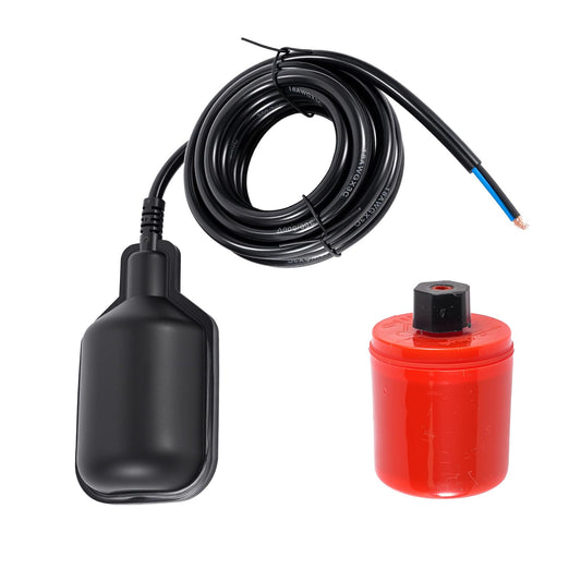 Float Switch (Plugless) IP68-Rated Automatic Water Level Controller,Automatic Level Sensor for Tanks,Septic Tanks, and Sewage Systems, with Counterweight,Non-Corrosive PP Casing(13-Ft)