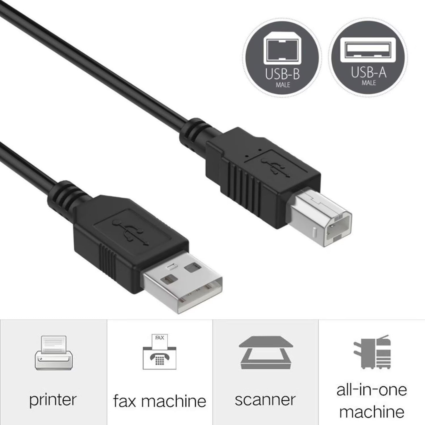 MDCGPower 6ft 170 C6685AR C6685A USB Cable/Cord Compatible with HP Color Copier Printer