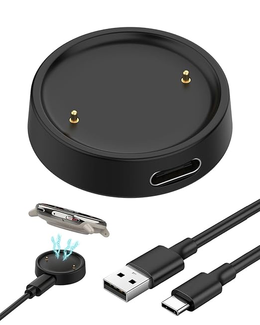 Charging Cable for Amazfit Bip 6 / Active 2, 3.3ft/1m Type-C Charging Cable & USB-C Magnetic Charger Dock Portable Replacement, 1 Set