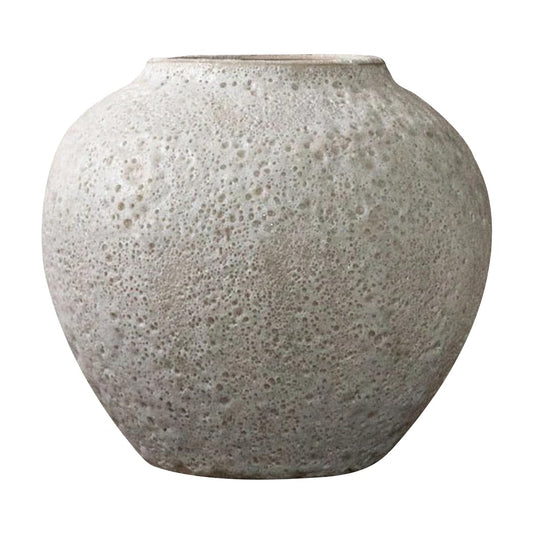 Ayuduots Cement Texture Ceramic Vase, Rustic Decorative Flower Planter Home Office Decoration, 7.48x7.87inch