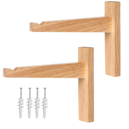Ilyapa 2 Pack Wood Hanging Plant Hooks for Wall - 9 in. Hook Plant Hanger Indoor Brackets for Baskets & Macrame, Wall Planters Indoor Plants Holder