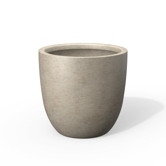 Kante Round Concrete Planter, Large Outdoor Indoor Garden Pots with Drainage Hole, 10-Inch Diameter Flower Pots for Patio, Garden and Home, Weathered Concrete