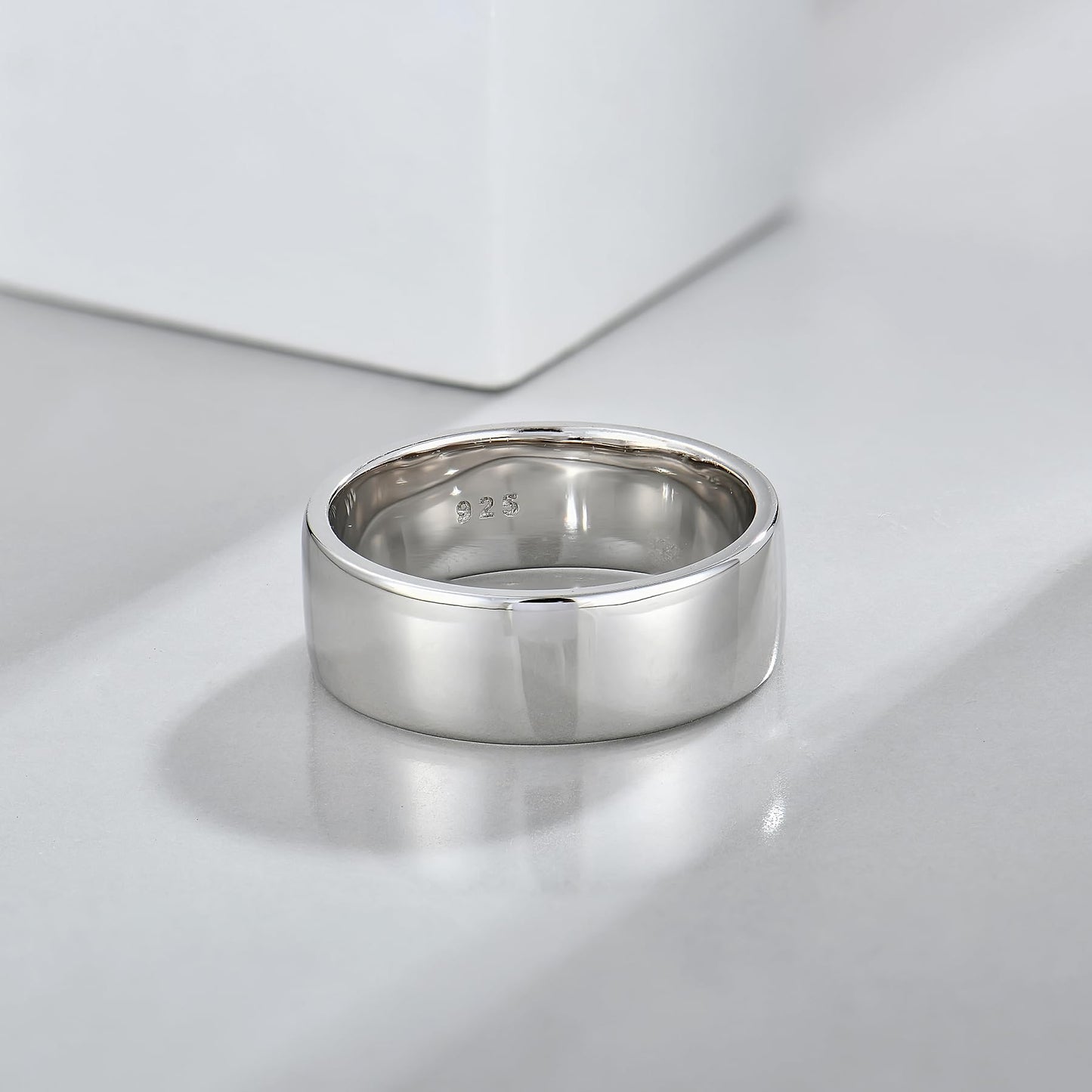 STARCHENIE Solid 925 Sterling Silver 7mm Wedding Band Ring, Comfort Fit High Polish, for Men and Women (Size 11)
