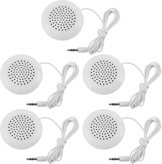ZJIVQO 5 3.5mm MP3 Pcs Pillow Speaker, New Mini Stereo Speaker for Phone Portable CD