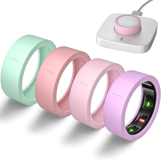 Ultra-Thin Covers Compatible with Oura Ring Gen 4/Oura Gen 3 Cover, Anti-Scratch Elastic Silicone Protector Case Smart Rings Accessories for ULTRAHUMAN Ring AIR Women Men, 4 Pack