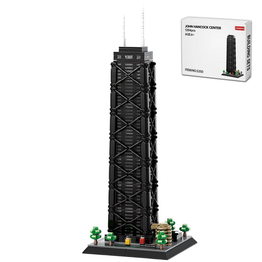 CSNRHG John Hancock Center Chicago Architecture Model Building Blocks Sets The Office Landmarks Skyline Set Toys Collection for Kids Adults 1284Pcs