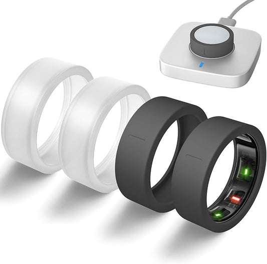Ultra-Thin Covers Compatible with Oura Ring Gen 4/Oura Gen 3 Cover, Anti-Scratch Elastic Silicone Protector Case Smart Rings Accessories for ULTRAHUMAN Ring AIR Women Men, 4 Pack
