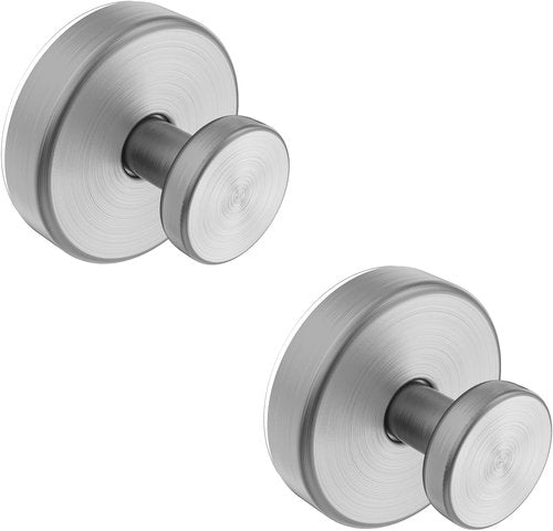 Bntuk Suction Cup Hooks - Removable Bathroom Towel Hooks for Shower & Glass Door | 2 Pack, Silver